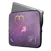 Medizinischer Arzt oder Lila Glitzer der Krankensc Laptopschutzhülle (Vorderseite Links)