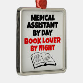 Medizinischer Assistent buchen Silbernes Ornament (Rechts)