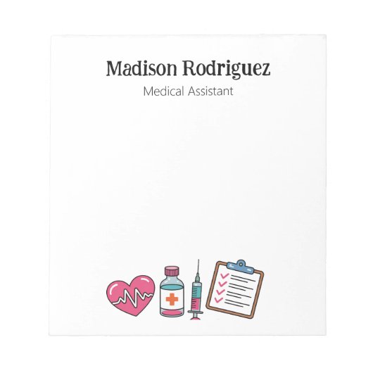 Medizinischer Assistent Gesundheitshelfer Notizblock (Vorderseite)