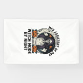 Medizinischer Assistent Halloween Hexe Vintage Gra Banner (Horizontal)
