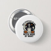 Medizinischer Assistent Halloween Hexe Vintage Gra Button (Vorne & Hinten)