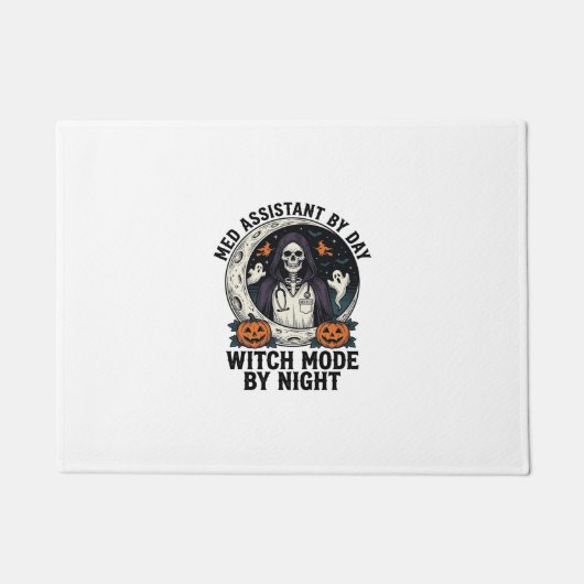 Medizinischer Assistent Halloween Hexe Vintage Gra Fußmatte (Vorderseite)