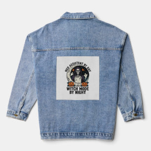 Medizinischer Assistent Halloween Hexe Vintage Gra Jeansjacke