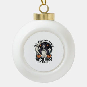 Medizinischer Assistent Halloween Hexe Vintage Gra Keramik Kugel-Ornament