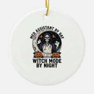 Medizinischer Assistent Halloween Hexe Vintage Gra Keramik Ornament
