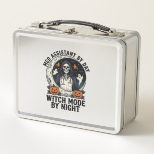 Medizinischer Assistent Halloween Hexe Vintage Gra Metall Brotdose