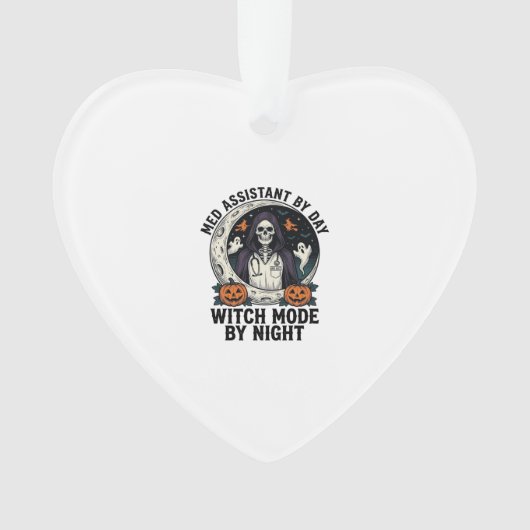 Medizinischer Assistent Halloween Hexe Vintage Gra Ornament (Vorderseite)