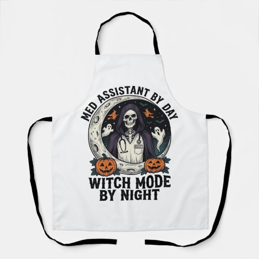 Medizinischer Assistent Halloween Hexe Vintage Gra Schürze (Vorderseite)