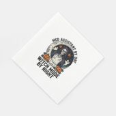 Medizinischer Assistent Halloween Hexe Vintage Gra Serviette (Ecke)