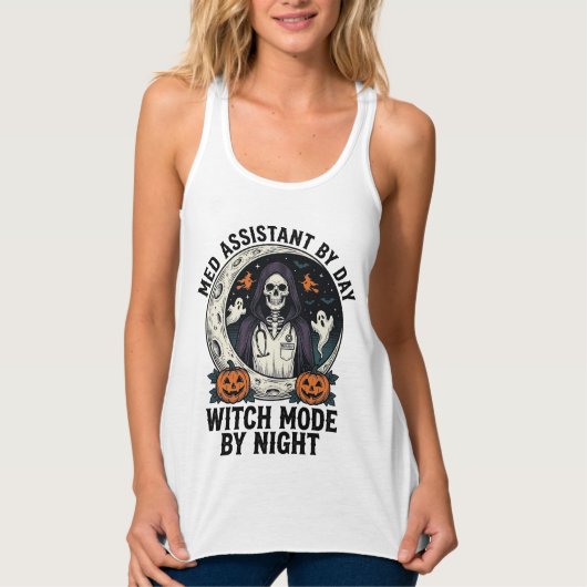 Medizinischer Assistent Halloween Hexe Vintage Gra Tank Top (Vorderseite)