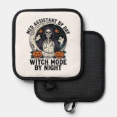 Medizinischer Assistent Halloween Hexe Vintage Gra Topflappen (Vorderseite/Rückseite)