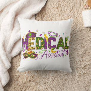 Medizinischer Assistent - Mardi Gras Kissen