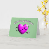 Medizinischer Assistent PINK HEART Design Geschenk Karte (Gelbe Blume)