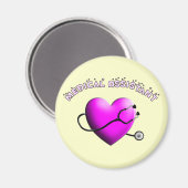 Medizinischer Assistent PINK HEART Design Geschenk Magnet (Vorderseite/Rückseite)