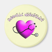 Medizinischer Assistent PINK HEART Design Geschenk Magnet (Vorne)