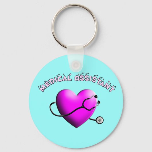 Medizinischer Assistent PINK HEART Design Geschenk Schlüsselanhänger (Vorderseite)