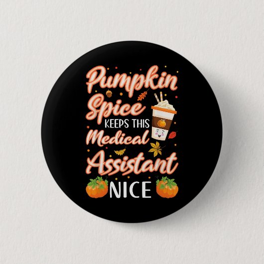 Medizinischer Assistent Pumpkin Gewürz Latte Herbs Button (Vorderseite)