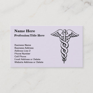 Medizinischer Beruf-Symbol| Caduceus-Krankenpflege Visitenkarte