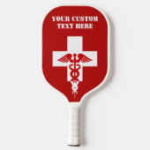 Medizinischer Beruflicher benutzerdefinierter Text Pickleball Schläger (Rückseite)