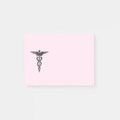 Medizinischer Caduceus auf Rosa Post-it Klebezettel (Vorderseite)