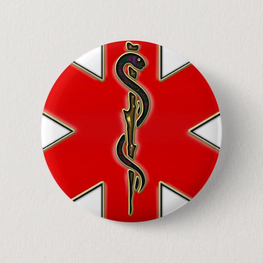 Medizinischer Caduceus Button (Vorderseite)