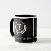 Medizinischer Caduceus-Lorbeer Tasse (Vorderseite Links)