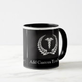 Medizinischer Caduceus-Lorbeer Tasse (VorderseiteRechts)