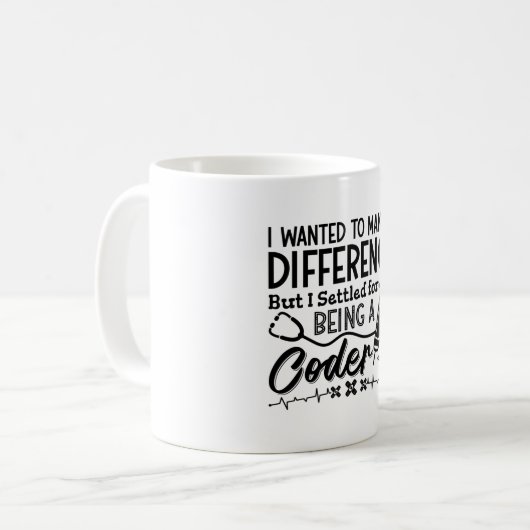 Medizinischer Code als ICD-Programmierer Kaffeetasse (Vorderseite Links)