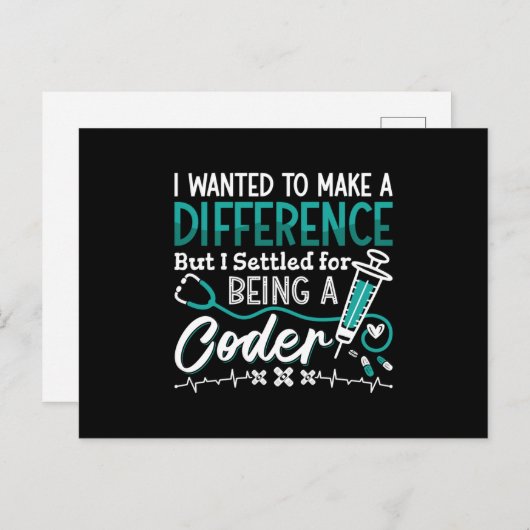 Medizinischer Code als ICD-Programmierer Postkarte (Vorne/Hinten)