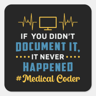 Medizinischer Code, wenn Sie den Code nicht dokume Quadratischer Aufkleber