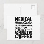 Medizinischer Coder Coffee Assistant ICD Coding Ge Postkarte (Vorne/Hinten)