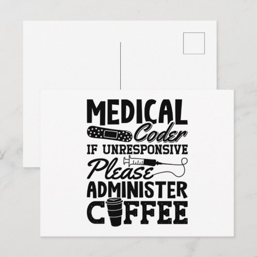 Medizinischer Coder Coffee Assistant ICD Coding Ge Postkarte (Vorne/Hinten)