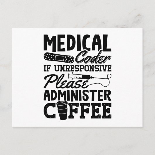 Medizinischer Coder Coffee Assistant ICD Coding Ge Postkarte (Vorderseite)