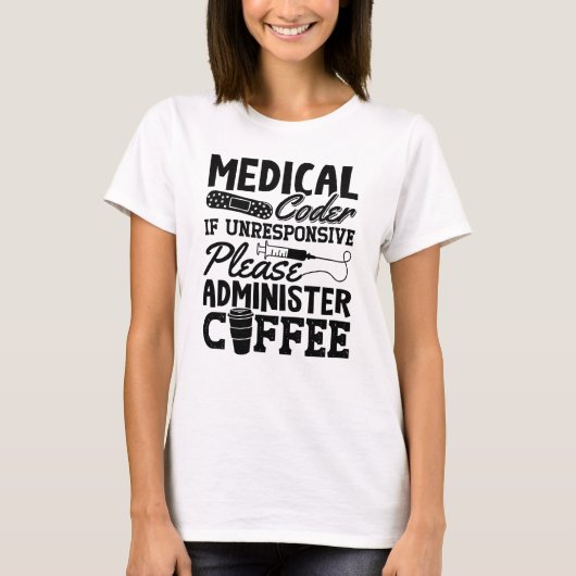 Medizinischer Coder Coffee Assistant ICD Coding Ge T-Shirt (Vorderseite)