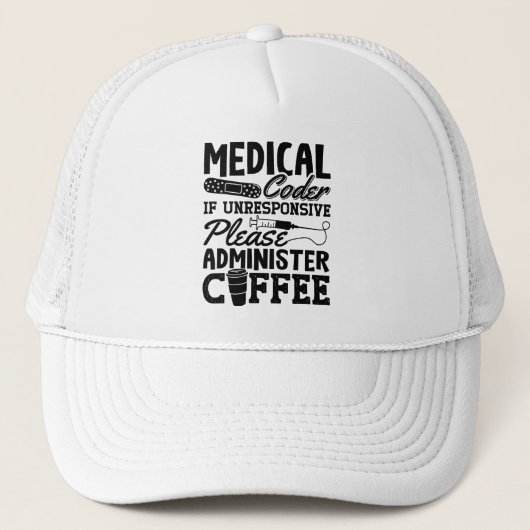 Medizinischer Coder Coffee Assistant ICD Coding Ge Truckerkappe (Vorderseite)