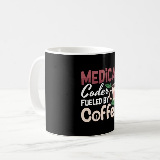Medizinischer Coder, gespeist durch Kaffeekodierer Kaffeetasse (Vorderseite Links)
