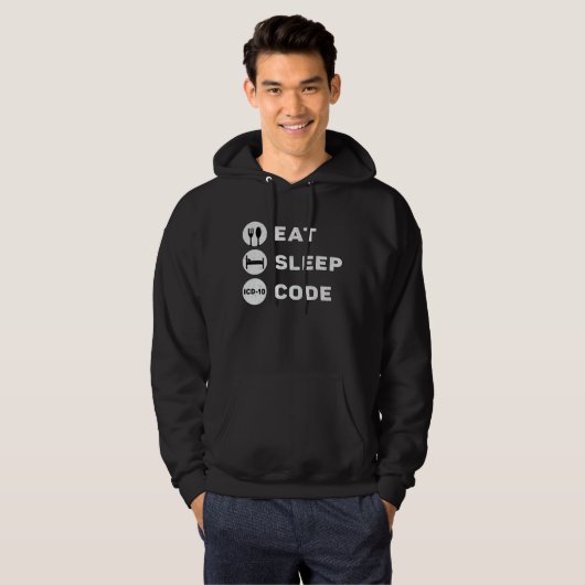 Medizinischer Coder isst Sleep Code Coding ICD Pro Hoodie (Vorne ganz)