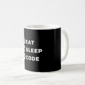 Medizinischer Coder isst Sleep Code Coding ICD Pro Kaffeetasse (VorderseiteRechts)