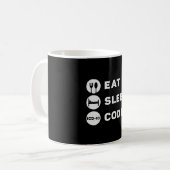 Medizinischer Coder isst Sleep Code Coding ICD Pro Kaffeetasse (Vorderseite Links)