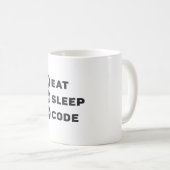 Medizinischer Coder isst Sleep Code ICD Coding Pro Kaffeetasse (VorderseiteRechts)