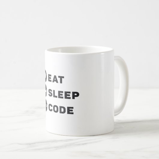 Medizinischer Coder isst Sleep Code ICD Coding Pro Kaffeetasse (VorderseiteRechts)