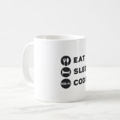 Medizinischer Coder isst Sleep Code ICD Coding Pro Kaffeetasse (Vorderseite Links)