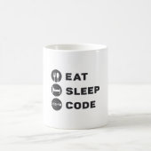 Medizinischer Coder isst Sleep Code ICD Coding Pro Kaffeetasse (Mittel)