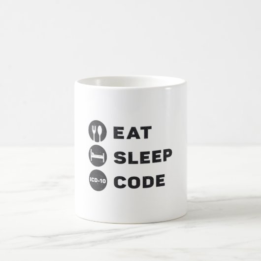Medizinischer Coder isst Sleep Code ICD Coding Pro Kaffeetasse (Mittel)
