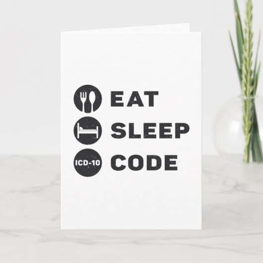 Medizinischer Coder isst Sleep Code ICD Coding Pro Karte (Vorderseite)