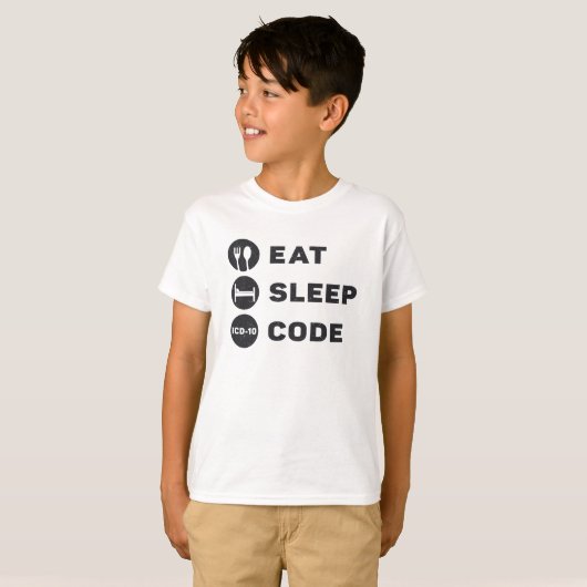 Medizinischer Coder isst Sleep Code ICD Coding Pro T-Shirt (Vorne ganz)