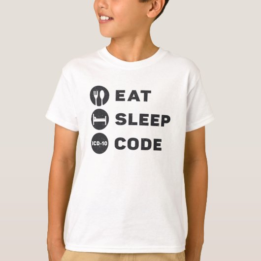Medizinischer Coder isst Sleep Code ICD Coding Pro T-Shirt (Vorderseite)