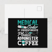 Medizinischer Coder-Kaffeekocher für ICD-Coding Postkarte (Vorne/Hinten)