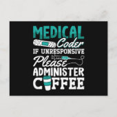 Medizinischer Coder-Kaffeekocher für ICD-Coding Postkarte (Vorderseite)