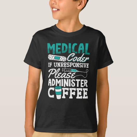Medizinischer Coder-Kaffeekocher für ICD-Coding T-Shirt (Vorderseite)